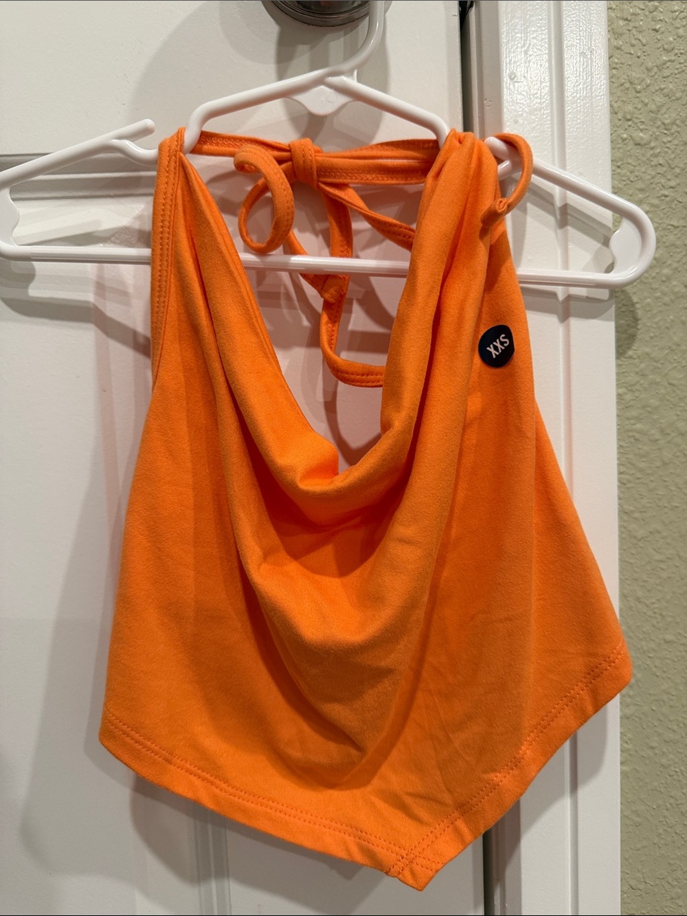 Hollister Orange Cowl Neck Halter Crop Top